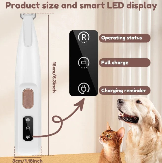 Rechargeable Pet Paw Trimmer with LED Light